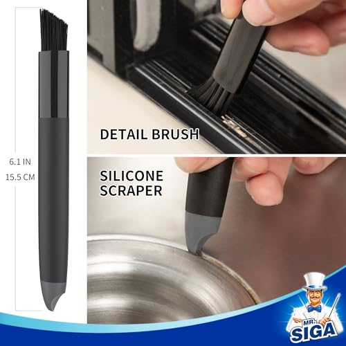 Mr Siga MR.SIGA Grout Cleaner Brush Set, Detail Cleaning Brush Set for Tiles, Sinks, Drains, Grout Brush for Edge, Crevice Cleaning - Image 5