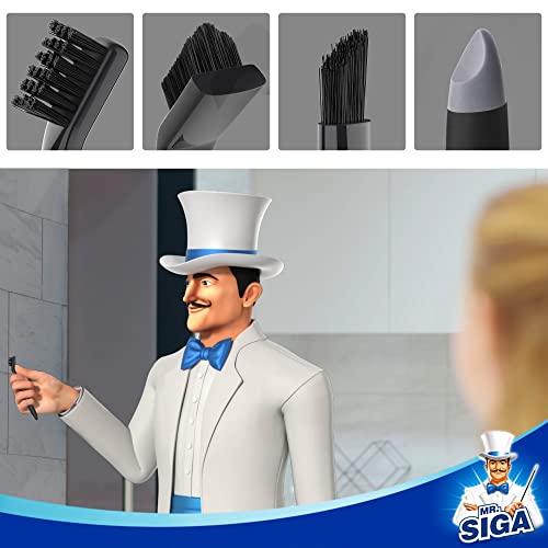 Mr Siga MR.SIGA Grout Cleaner Brush Set, Detail Cleaning Brush Set for Tiles, Sinks, Drains, Grout Brush for Edge, Crevice Cleaning - Image 3