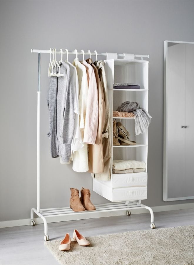 Ikea IKEA Clothes Rack Sturdy, adjustable clothes rack with multiple heights and a bottom shelf for shoe storage - white - Image 1