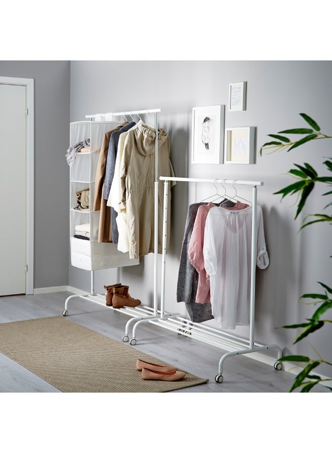 Ikea IKEA Clothes Rack Sturdy, adjustable clothes rack with multiple heights and a bottom shelf for shoe storage - white - Image 2
