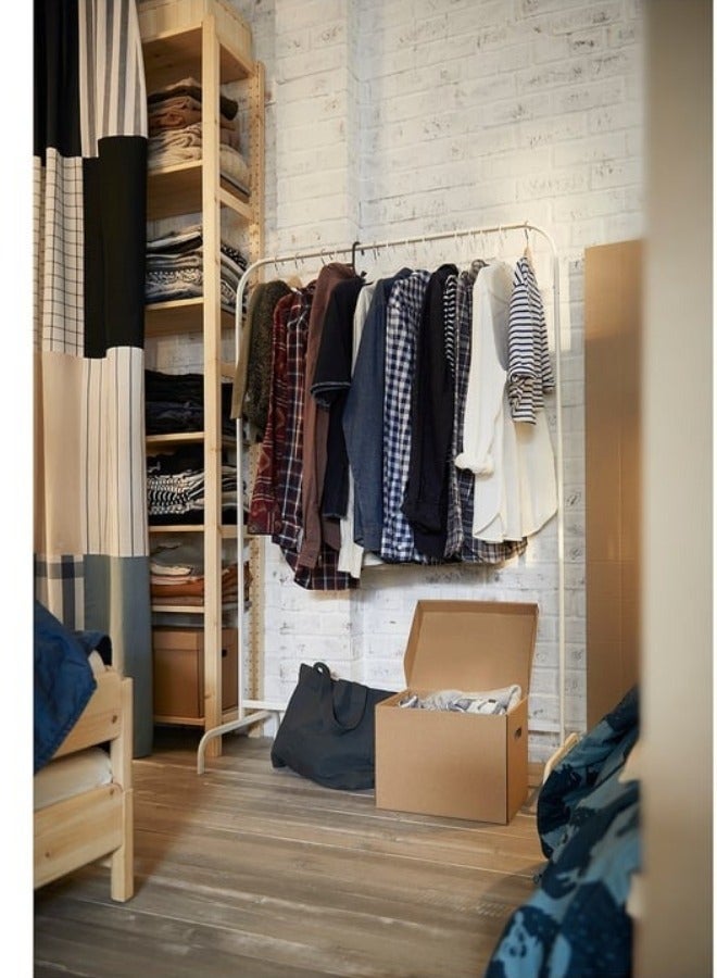 Ikea IKEA Clothes Rack Sturdy, adjustable clothes rack with multiple heights and a bottom shelf for shoe storage - white - Image 4