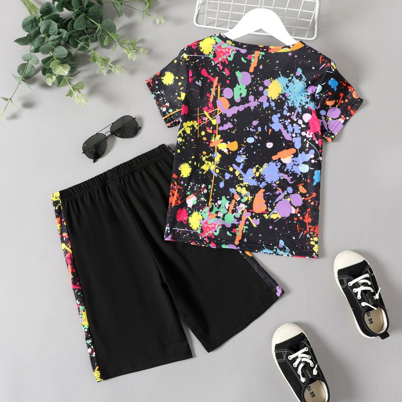 Children'S Suit Medium And Large Children'S Short Sleeve Suit Children'S Two-Piece Set Baby Sportswear Two-Piece Children'S Clothing - Image 3
