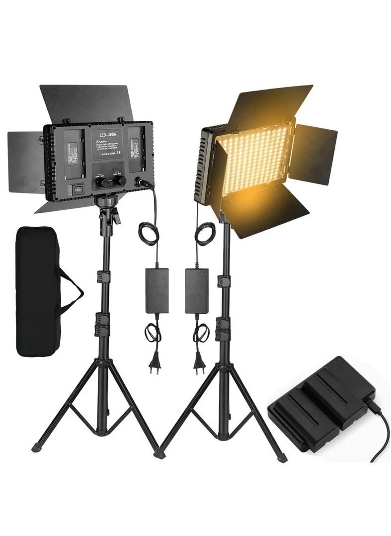 XiuWoo Photography Video Lighting Kit, Upgraded Bi-Color LED Video Studio Lights with Dimmable 3200k-5600k and 160cm Light Stand for Camera Photo Recording Filming Stage Shooting Streaming YouTube TikTok  - Image 1