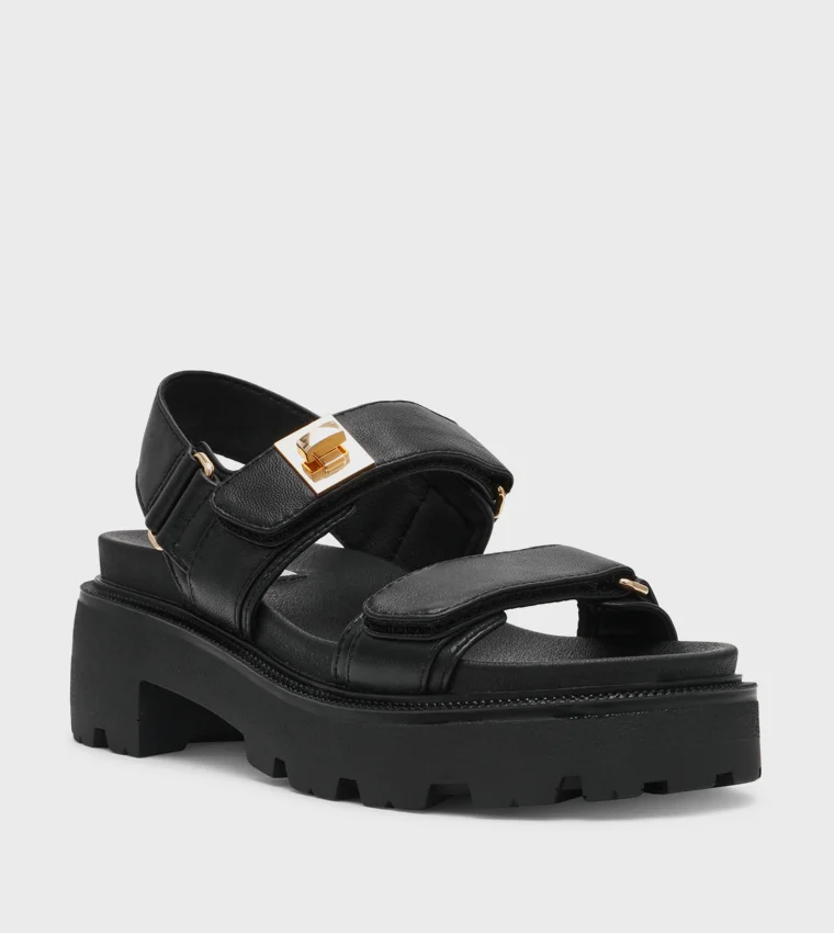 STEVE MADDEN Supermona Women's Black Flat Sandals