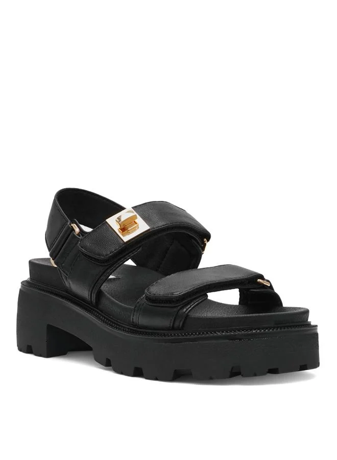 Supermona Women's Black Flat Sandals