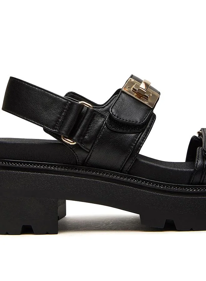 Steve Madden Supermona Women's Black Flat Sandals