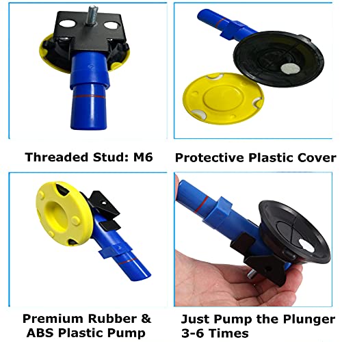 HiYi Car Dent Repair Tools Heavy Duty Suction Cup Dent Puller Handle Hand Pump Auto Body Repair Dent Remover Tool Kit Paintless Dent Puller Kit for Hail Damage Door Dings Repair (Yellow) - Image 3