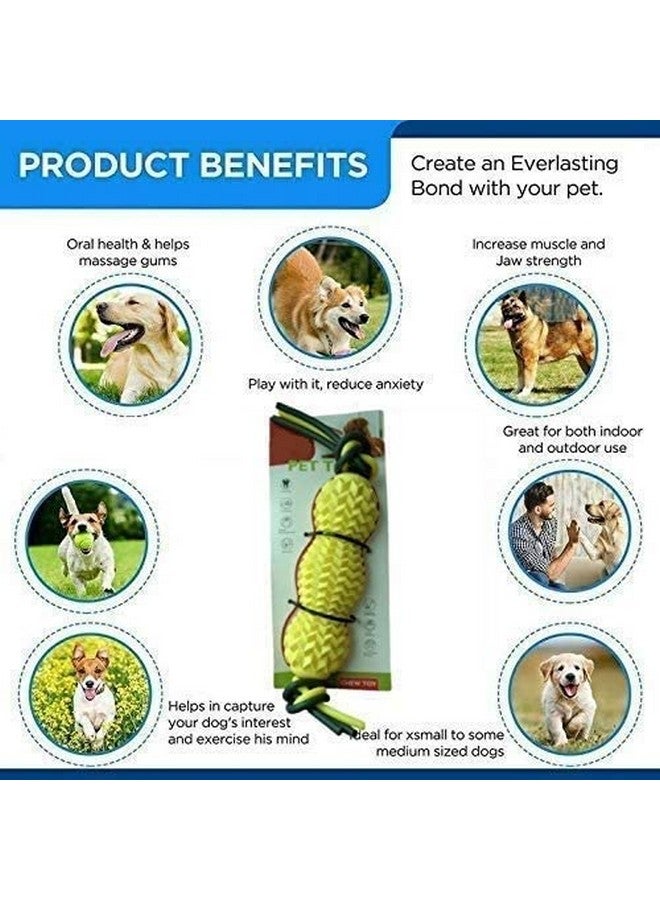 ألعاب مضغ للكلاب الصغيرة للمضغ العدواني وتنظيف الأسنان أثناء التسنين [ألعاب مضغ مصنوعة من المطاط الطبيعي الناعم غير السام والرغوي]، لعبة مضغ، لعبة تسنين للجراء، (شكل دمبل) - Image 3