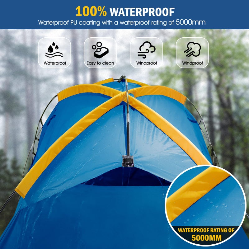 Qualencey Pickup Truck Tent with Awning Shade,Waterproof PU5000mm Oxford for 5.5-6.3 FT Truck Bed for Camping Travel Outdoor Activities for Chevy Silverado 1500,Ram 1500/Dakota,F150,GMC 1500,Titan,Tundra (blue) - Image 4