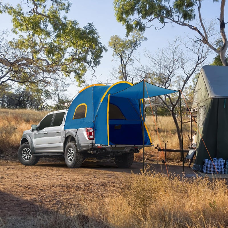 Qualencey Pickup Truck Tent with Awning Shade,Waterproof PU5000mm Oxford for 5.5-6.3 FT Truck Bed for Camping Travel Outdoor Activities for Chevy Silverado 1500,Ram 1500/Dakota,F150,GMC 1500,Titan,Tundra (blue) - Image 5