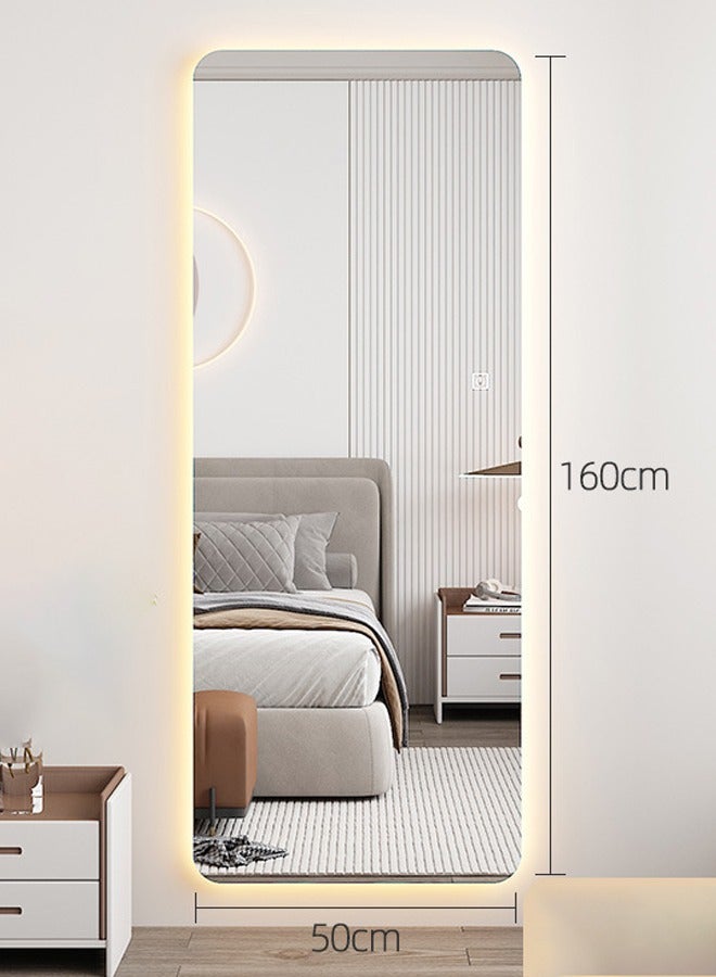 كيكي مرآة LED مستطيلة كاملة الطول تُثبت على الحائط عالية الدقة مقاس 50 × 160 سم  - Image 1