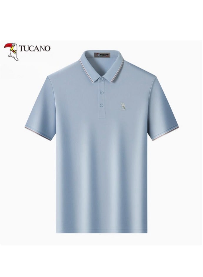 Tucano 【 Mulberry Silk 5A Antibacterial 】 Men's Short sleeved T-shirt Business Polo Shirt  - Image 1