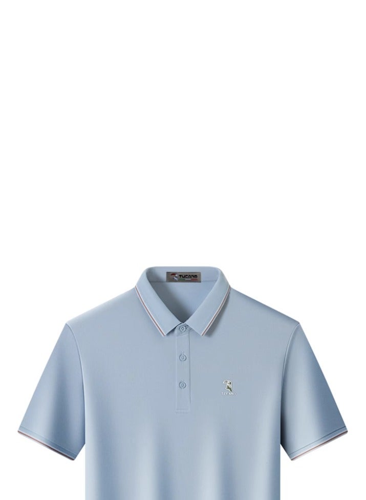 Tucano 【 Mulberry Silk 5A Antibacterial 】 Men's Short sleeved T-shirt Business Polo Shirt  - Image 3