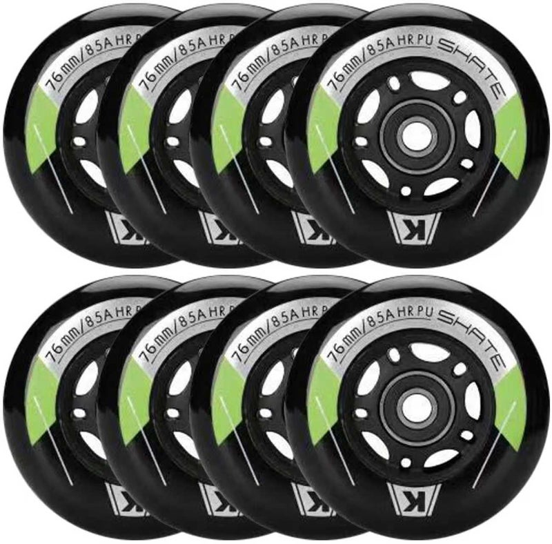 Kutrick 8 Pack Inline Skate Wheels 72mm 76mm 80mm Inline Replacement Wheels with ABEC9 Bearing for Roller blade Derby K2 Inline Skate- 85A Indoor Outdoor Inline Skate Wheels - Image 1