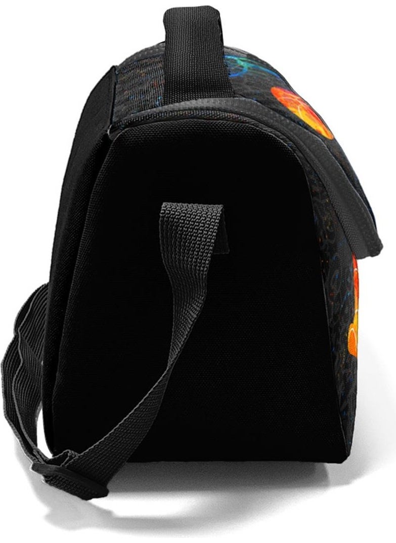 CORAL HIGH Kids Gray Basketball Patterned Thermo Lunch Box 11783  - Image 1