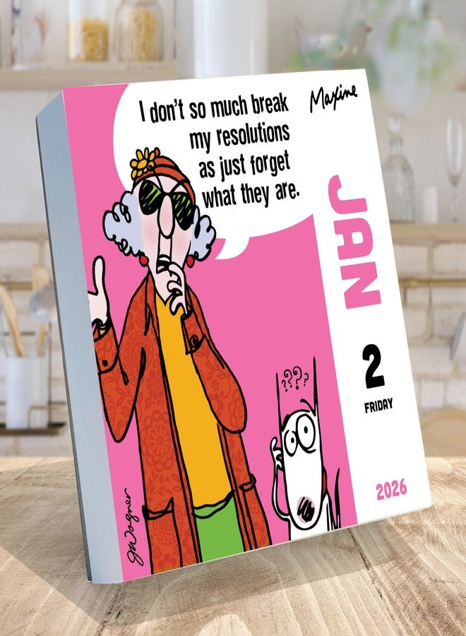 TF Publishing 2026 Maxine Daily Desktop Calendar - Home and Office Organization - Small Desk Calendar 2026 with Full-Color Tear-Off Pages and Standing Cardboard Easel - 5.25in x 5.25in - Image 4