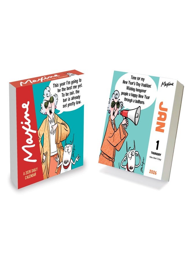 TF Publishing 2026 Maxine Daily Desktop Calendar - Home and Office Organization - Small Desk Calendar 2026 with Full-Color Tear-Off Pages and Standing Cardboard Easel - 5.25in x 5.25in - Image 1