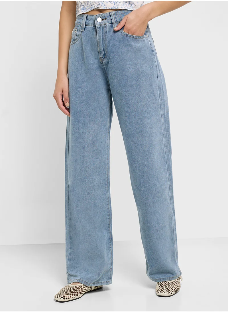 Ginger High Rise Straight Fit Jeans With Heart Pocket