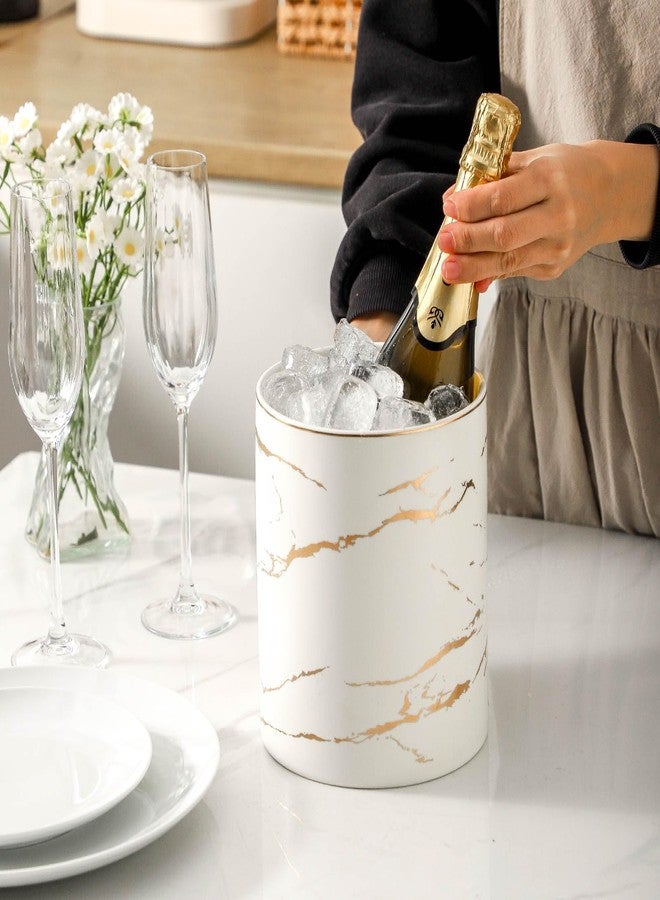 Howise 7"+5.3" Marble Utensil Holder, Large Kitchen Utensil Holder Organizer , Golden Marble White Stable Utensil Crock Spatula Holder for Kitchen Counter Countertop Farmhouse Cooking Tools Holder - Image 5