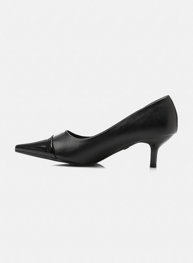 Dejavu Shoes HOT-DVTX-007 Pointed Toecap Leather Plain Heels For Women - Image 4