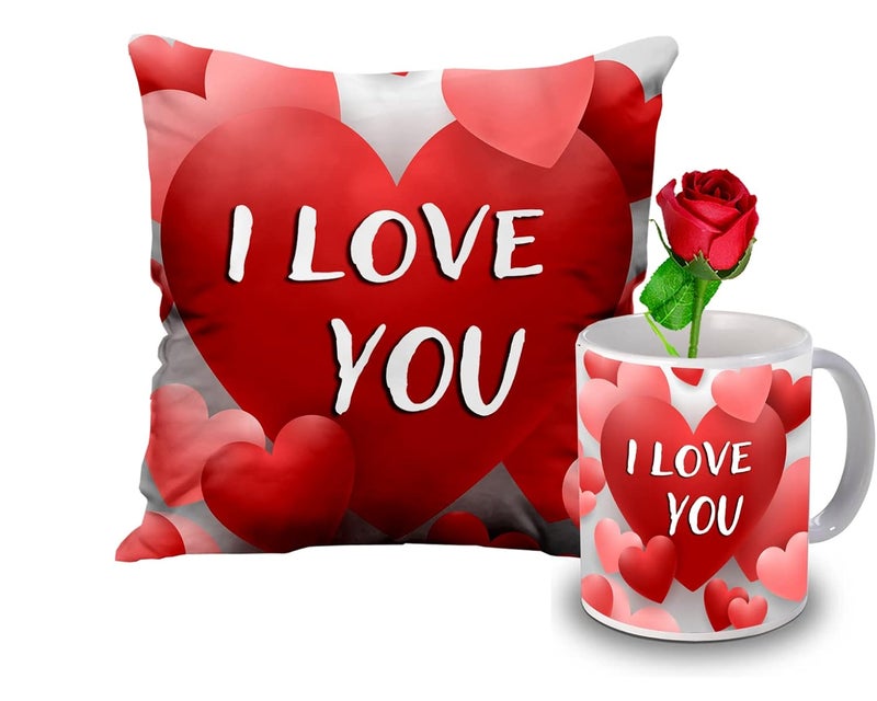 Me & You ME YOU Valentines Gifts for CoupleValentines Week Day Gift for WifeGirlfriendUnique Love Combo GiftRomantic Anniversary Birthday Gift for LoverFiancePrinted Mug Cushion - Image 1