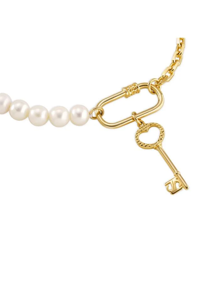 سانت هونور Pont Des Arts Half Gold Plated and Half Pearls Bracelet for Women's