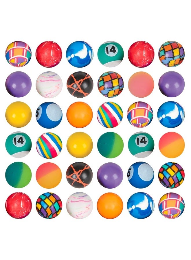 Bedwina Bouncy Balls in Bulk - Pack of 36 (1inch/27mm) Hi Bounce Ball Variety Assortment Mix, Colorful and Small Rubber Bouncing Balls for Kids Game Prizes, Party Favors and Vending Machines - Image 1