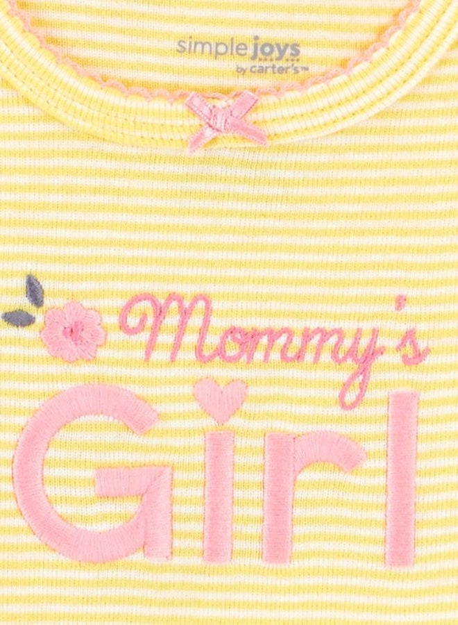 Simple Joys by Carter's Baby Girls' Short-sleeve Bodysuit, Pack of 6, Pink/Yellow, 24 Months - Image 2