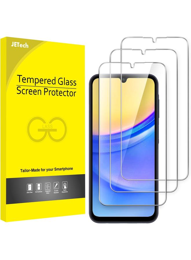 جي تيك واقي شاشة لهاتف سامسونج جالاكسي A15 4G 5G مقاس 6.5 بوصة 9H زجاج مقوى مضاد للخدش عالي الوضوح شفاف، عبوة من 3 قطع - Image 1