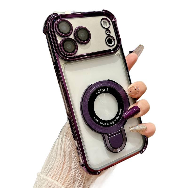 MS TPU Protective Case for iPhone 16 / 16 Plus / 16 Pro / 16 Pro Max with Kickstand and Drop Protection plus Shockproof plus Anti-Slip Grip in Blue - Image 3