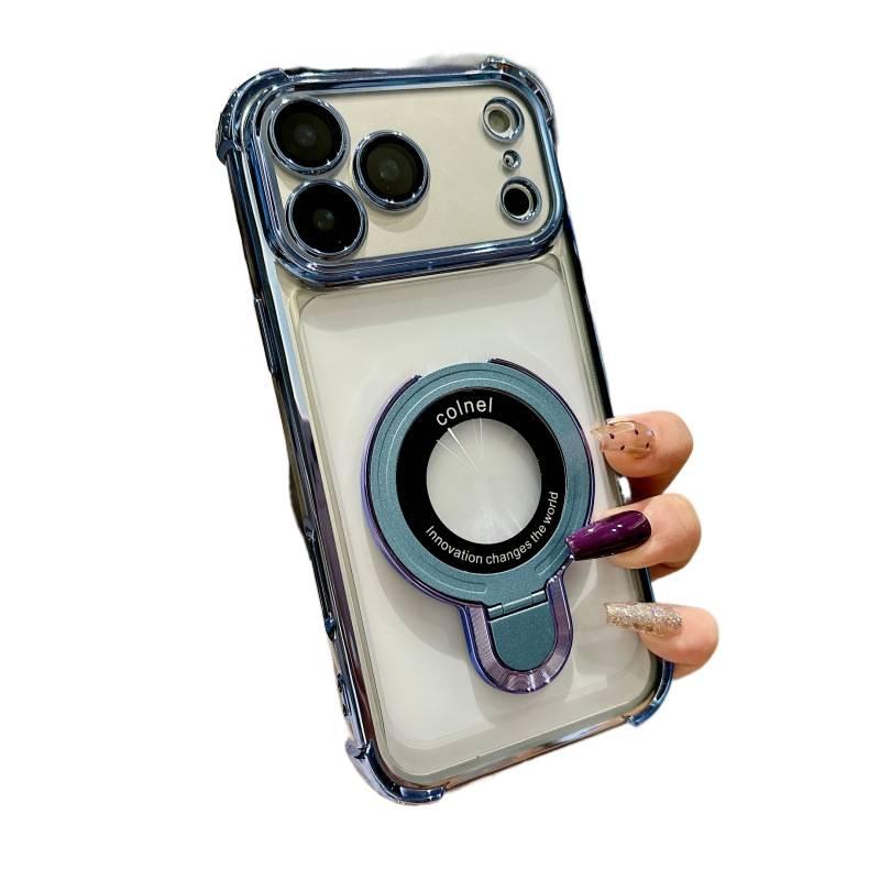 MS TPU Protective Case for iPhone 16 / 16 Plus / 16 Pro / 16 Pro Max with Kickstand and Drop Protection plus Shockproof plus Anti-Slip Grip in Blue - Image 5