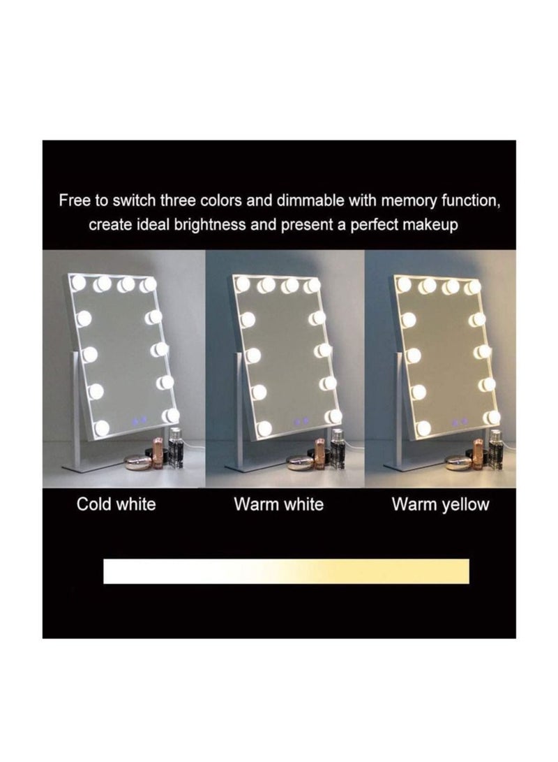 12-Piece Bulbs Sensor Touch Smart Make Up Mirror White - Image 4