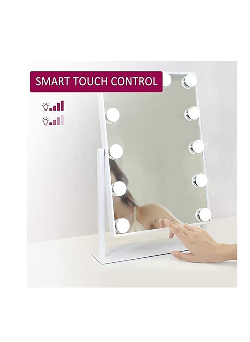 12-Piece Bulbs Sensor Touch Smart Make Up Mirror White - Image 3