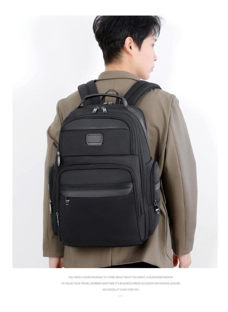 High Quality Men’s Backpack Large Capacity 17.3 Inch Laptop Male Handbag Rucksack Outdoor TUMMY 83048 Black - Image 1