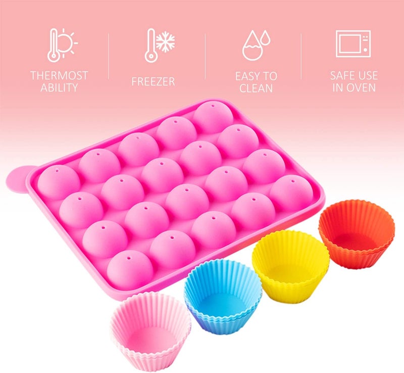 NICE KITCHEN Cake Pop Maker Kit with 2 Silicone Mold Sets with 3 Tier Cake Stand, Chocolate Candy Melts Pot, Silicone Cupcake Molds, Paper Lollipop Sticks, Decorating Pen with 4 Piping Tips, Bag and Twist Ties - Image 2