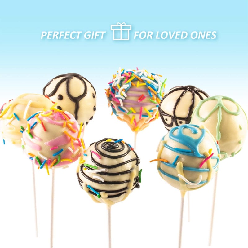 NICE KITCHEN Cake Pop Maker Kit with 2 Silicone Mold Sets with 3 Tier Cake Stand, Chocolate Candy Melts Pot, Silicone Cupcake Molds, Paper Lollipop Sticks, Decorating Pen with 4 Piping Tips, Bag and Twist Ties - Image 3