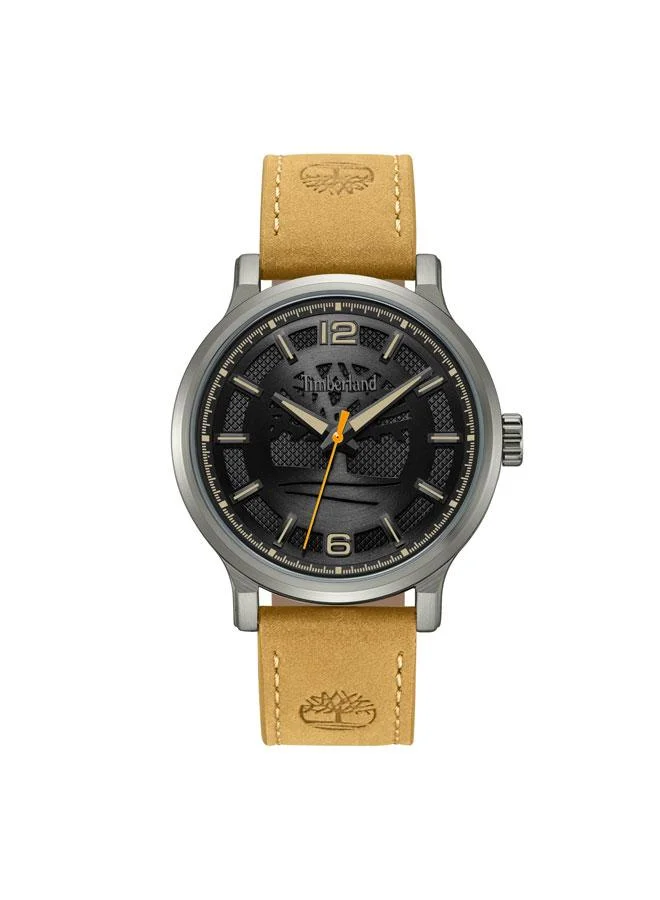 تمبرلاند Driscoll Black Dial Leather Strap Analog Watch for Men, 43mm