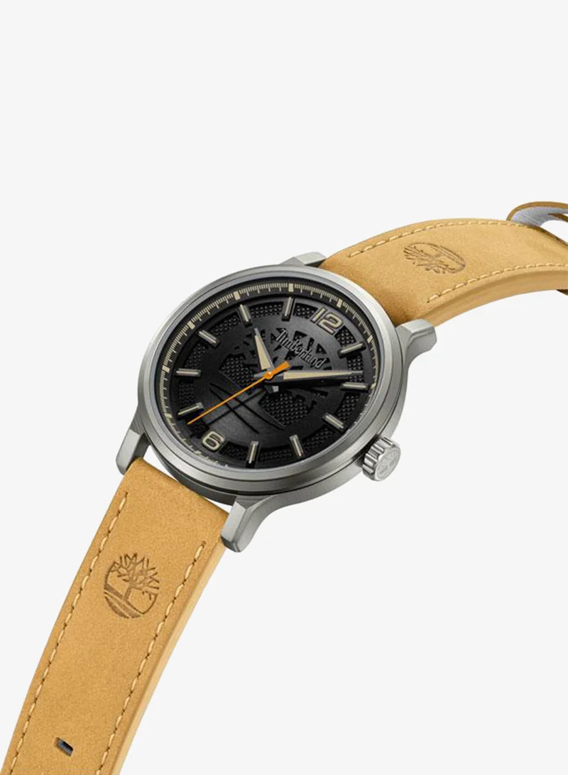 تمبرلاند Driscoll Black Dial Leather Strap Analog Watch for Men, 43mm