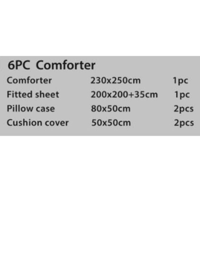 مون مفرش سرير نفرين شتوي 6 قطع وجهين وجه مخمل وجه فرو مقاس كوين 230x250 سم - Image 3