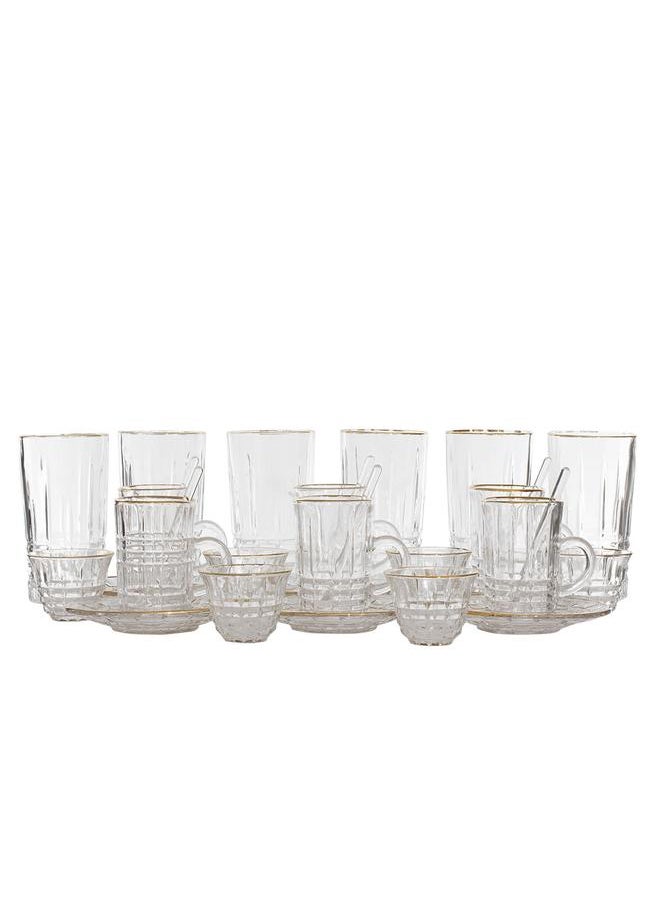 Alsaif Bialat Tea And Coffee Serving Set 30 Pieces Clear  - Image 1