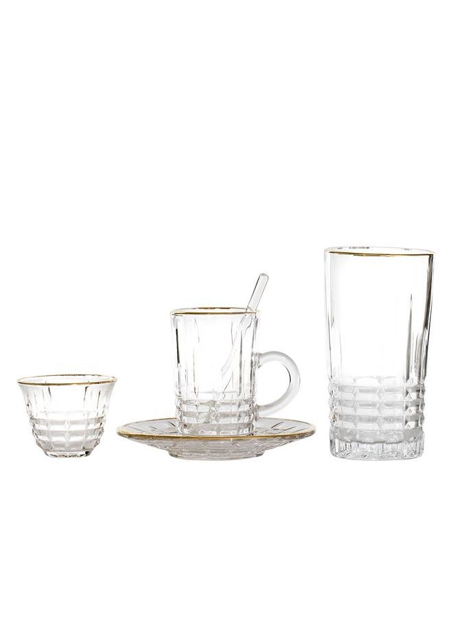 Alsaif Bialat Tea And Coffee Serving Set 30 Pieces Clear  - Image 2