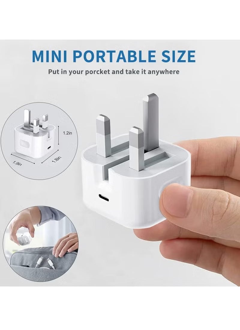 20W Fast Charger | USB C Wall Fast Charger with USB C to Lightning Cable Compatible with iPhone 14/14 Pro/14 Pro Max/13/12/SE2020/11/XR/XS Max/X/iPad  - Image 3