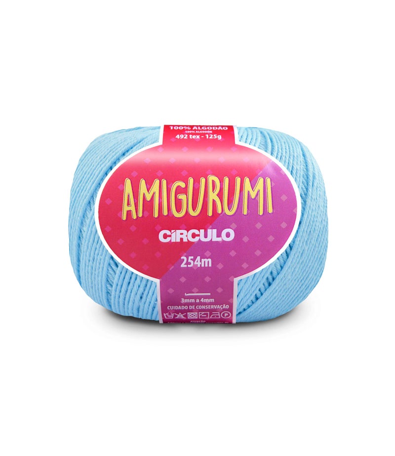 CÃRCULO Circulo Amigurumi Yarn 100 Mercerized Brazilian Virgin Cotton for Crocheting and Knitting Soft Art Sport Weight Yarn 44 oz 278 yds Color 2012 Candy Blue - Image 3