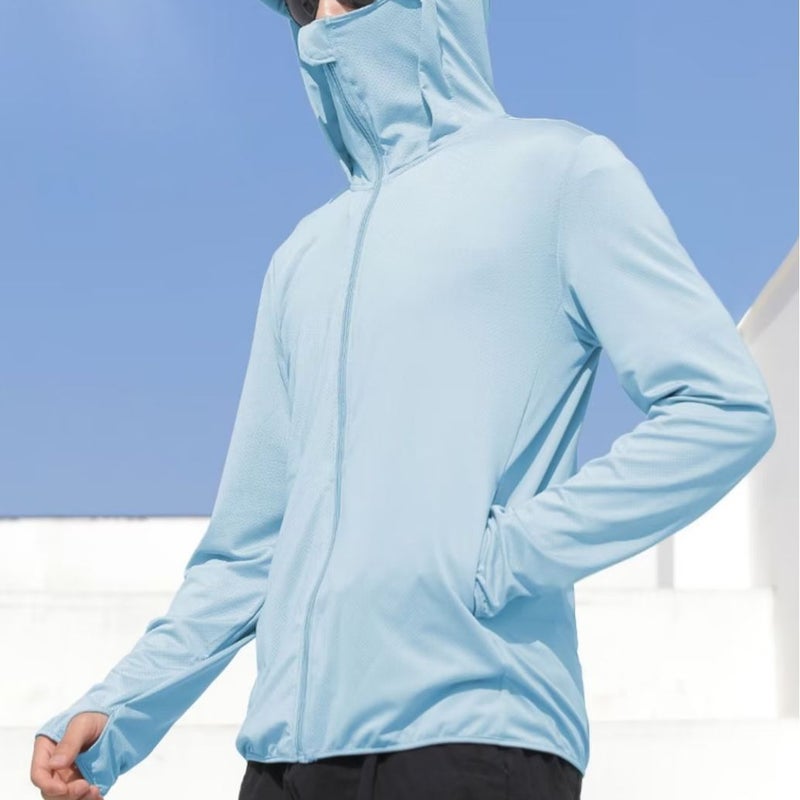 Ice Silk Sun-Protective Clothing Men'S Summer Thin Breathable Outdoor Jacket Coat American Style High Street Hooded Sun-Protective Clothing Jacket - Image 3