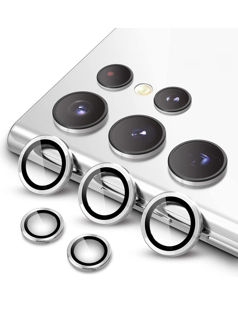 Camera Lens Protector for Samsung Galaxy S22 Ultra 5G 6.8-Inch, 9H Tempered Glass Metal Individual Ring Cover, Easy Installation Tray, HD Clear, Set of 5 - Image 1