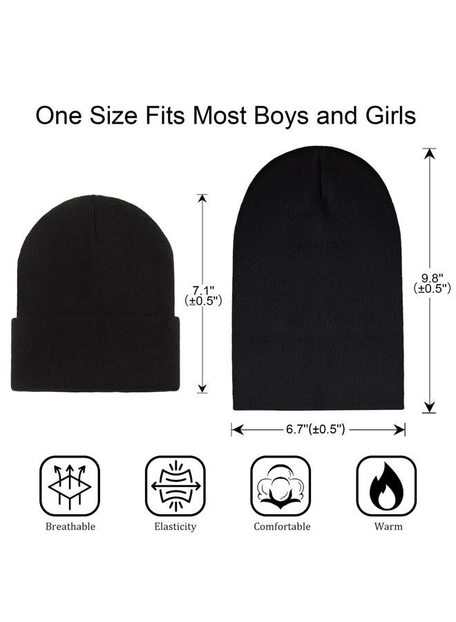 LYDTICK 24 Pack Kids Knit Beanies Bulk, Toddler Winter Hat Wholesale Warm Cuffed Caps for Boys Girls, 12 Mix Colors, One Size - Image 2