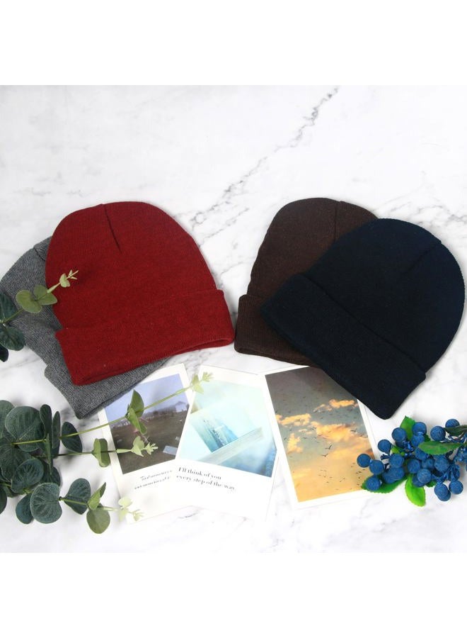 LYDTICK 24 Pack Kids Knit Beanies Bulk, Toddler Winter Hat Wholesale Warm Cuffed Caps for Boys Girls, 12 Mix Colors, One Size - Image 4