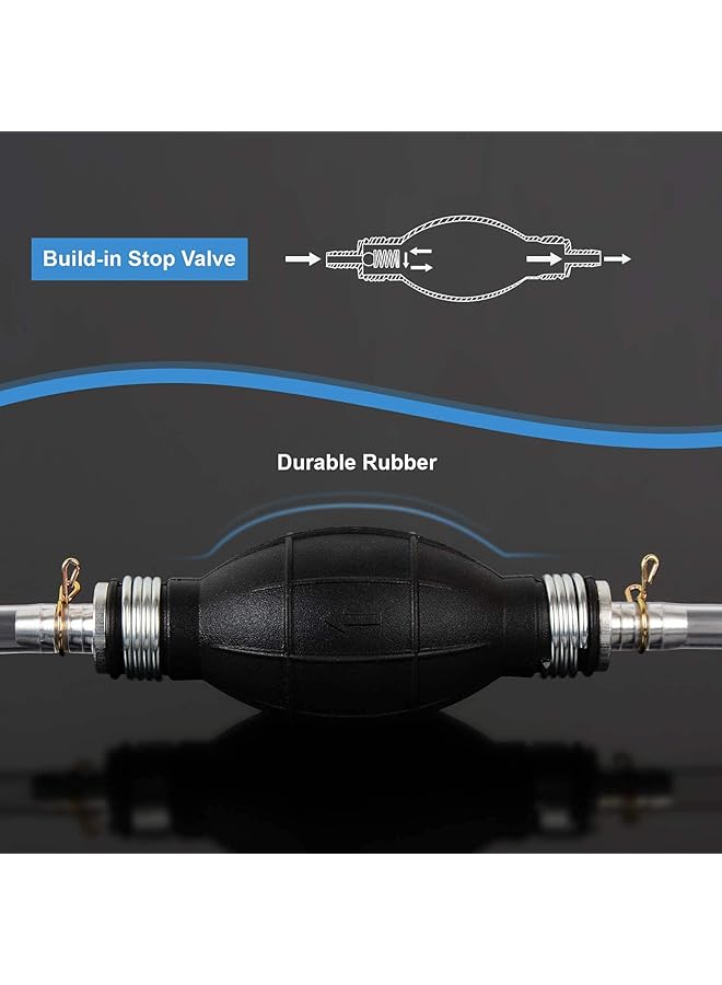 Generic Siphon Hand Pump Manual Fuel Transfer Pump Siphon Hose For Gas Gasoline Petrol Diesel Oil Liquid Water Fish Tank With Durable Pvc Hoses, Portable Widely Use  - Image 3