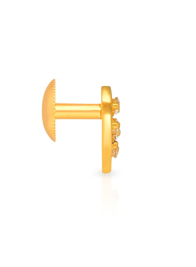 Malabar Gold and Diamonds 22 Karat 916 Purity Studs Style Screw Back Earring for Women ERDZL51296 - Image 2