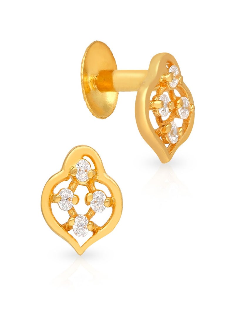 Malabar Gold and Diamonds 22 Karat 916 Purity Studs Style Screw Back Earring for Women ERDZL51296 - Image 1
